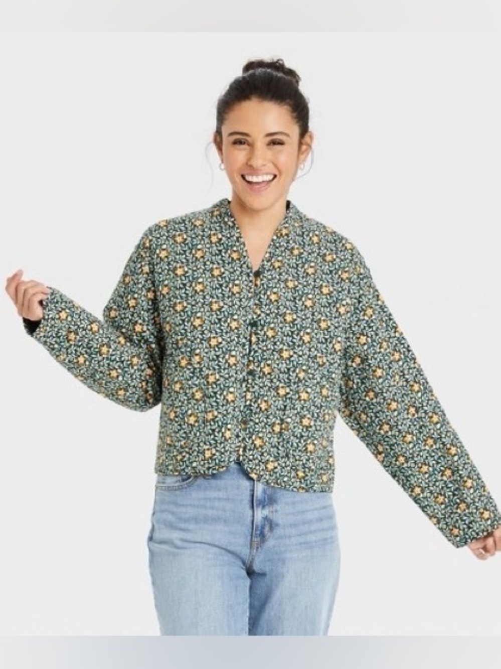 Universal Thread Green Quilted Jacket - Picture 2 of 10